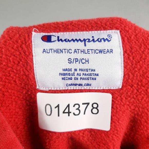 Champion Red Casual Pullover Sweater Hoodie Sweatshirt Adult Size Small - Picture 12 of 12
